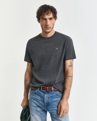 Gant - T-Shirt  Bequem sitzend-Reg Shield, für Damen, Mediumgrau, Größe L