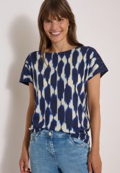 Cecil T-Shirt Sommershirt, Elastikbund, U-Boot-Ausschnitt