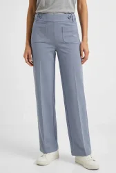 Wide Leg Hose mit Knopfdetails