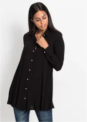 bonprix Bluse aus reiner Viskoseschwarz 52Damen
