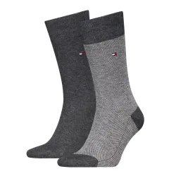 Tommy Hilfiger - Duopack, wadenlange Socken, für Herren, Anthrazit, Größe 43-46