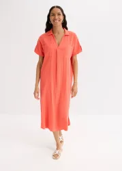 bonprix Tunikakleid Oversize-Passform, Kaftan-Schnitt, Kimonoärmel, aus Baumwolle