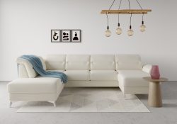 sit&more Wohnlandschaft »Sinatra«, optional mit Kopfteilverstellung und Armteilfunktion oder mit Kopfteilverstellung, Armteilfunktion, Bettfunktion und Stauraum, chromfarbene Metallfüsse