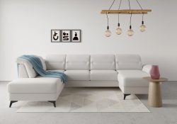 sit&more Wohnlandschaft »Sinatra«, optional mit Kopfteilverstellung und Armteilfunktion oder mit Kopfteilverstellung, Armteilfunktion, Bettfunktion und Stauraum, mattschwarze Metallfüsse