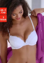 petite fleur Push-up-BH Packung, 3 Stück, mit Bügel & herausnehmbaren Kissen