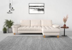 sit&more Ecksofa, mit Recamiere, mit oder ohne Bettfunktion, Bettkasten, Füsse Eiche