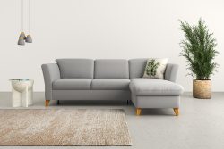 Home affaire Ecksofa »Trelleborg«, Federkern-Polsterung, wahlweise mit Bettfunktion und Bettkasten, Kopfstützen optional