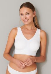 Schiesser Bustier Seamless mit herausnehmbaren Pads Weiss - Invisble Soft für Damen, Größe 36, 75 % Polyamid, 25 % Elasthan