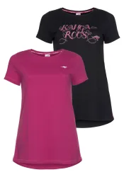 KangaROOS Longshirt 2er-Pack, Kurzarm, figurumschmeichelnde Passform, grosse Grössen