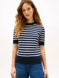 Tommy Hilfiger - Pullover, kurzarm, für Damen, Dunkelblau, Größe S