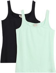 bonprix Tanktop Packung, 2 tlg. taillierte Passform, mit Carré-Ausschnitt