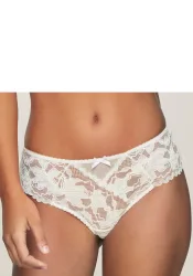 LASCANA Stringpanty aus floraler Spitze in transparenter Optik