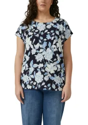 s.Oliver CURVE Kurzarmshirt Sommershirt in floraler Optik/Grosse Grössen