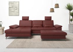 Places of Style Ecksofa »Costello«, incl. Sitztiefenverstellung und Armlehnfunktion, incl. 2 Nierenkissen