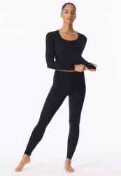 Schiesser - Personal Fit Leggings, für Damen, Schwarz, Größe M