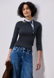 STREET ONE 3/4-Arm-Shirt in Rippstruktur