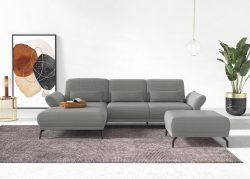 INOSIGN Ecksofa »Coco«, wahlweise mit Sitztiefen, Armteil- und Kopfteilverstellungim Cord, mit Füssen 15 cm hoch