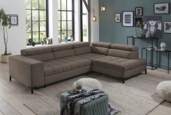 exxpo - sofa fashion Ecksofa, Steppung im Sitzbereich, Wahlweise mit Bettfunktion und Bettkasten, inklusive 5 verstellbaren Kopfstützen