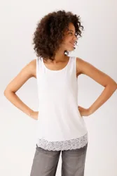 Aniston CASUAL Tanktop mit gewellter, elastischer Spitzenborte am Saum - NEUE KOLLEKTION
