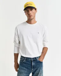 Gant - Longsleeve  Bequem sitzend-REGULAR SHIELD LONG SLEEVE, für Herren, Weiss, Größe M