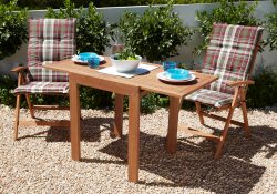 MERXX Gartenmöbelset »Borkum«, 5-tlg., 2 Klappsessel, Tisch 70x130 cm, Eukalyptus, braun