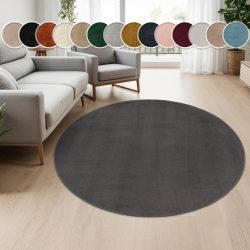Paco Home Teppich »Cadiz 630«, rund, Kurzflor, Uni-Farben, besonders weich, waschbar