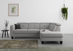 sit&more Ecksofa »Bellucci«, inklusive Kopfteilverstellung und Federkern, wahlweise mit Bettfunktion und Bettkasten