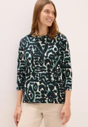 Cecil Kapuzensweatshirt, mit 3/4 Arm, gemustert