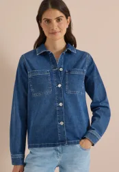 Denim Overshirt mit Knopfleiste