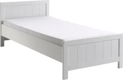 Vipack Einzelbett Made in Europe, Einzelbett in Landaus Optik mit Liegefläche 90 x 200 cm, Weiss lackiert