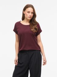 VILA - T-Shirt, langarm, für Damen, Bordeaux, Größe M