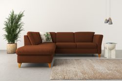 Home affaire Ecksofa »Trelleborg«, Federkern-Polsterung, wahlweise mit Bettfunktion und Stauraum, Kopfstützen optional