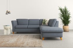 Home affaire Ecksofa »Trelleborg«, Federkern-Polsterung, wahlweise mit Bettfunktion und Stauraum, Kopfstützen optional