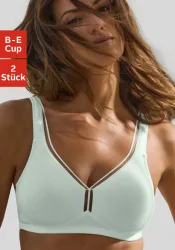 petite fleur T-Shirt-BH Packung, ohne Bügel aus Baumwolle – auch ideal für grosse Grössen, bequemer BH