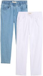 bonprix Straight-Jeans Packung, 2 gerades Bein, mit erhöhtem Gummibund, in Stretch-Qualität