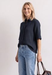 Musselin Bluse mit Bowling