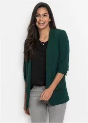 bonprix Longblazer mit drapierten Ärmelngrün 40Damen