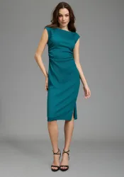 Bruno Banani Abendkleid wadenlang, ärmellos, figurbetont, strukturierter Jersey