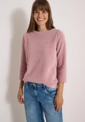 3/4-Arm Shirt aus Cord mit Boat Neck