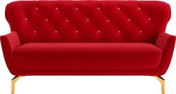 sit&more 3-Sitzer »Orient 3 V«, inkl. 2 Zierkissen mit Strass-Stein, goldfarbene Metallfüsse
