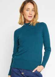 bonprix Strickpullover aus Strickmaterial, atmungsaktiv, pflegeleicht, mit Stehkragen