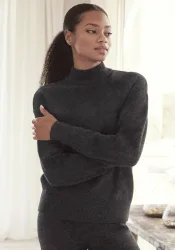 LASCANA Strickpullover mit Stehkragen und Rippbündchen, Loungewear