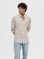 Selected - Leinenhemd, langarm, für Herren, Sand, Größe XXL