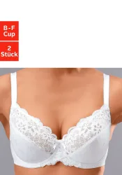 petite fleur Bügel-BH Packung, mit elastischer Spitze, Dessous – ideal für grosse Grössen
