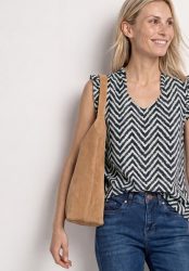 STREET ONE Blusentop Sommerbluse mit Zick-Zack-Muster
