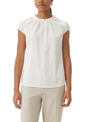 Comma Satinbluse mit Raffung am Hals