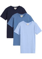 bonprix T-Shirt Packung, 3er, aus hautfreundlicher Baumwolle, mit Rundhalsausschnitt, Kurzarm-Design