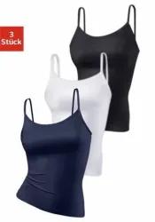 Vivance Active by Lascana Spaghettitop 3er-Pack, aus weicher Microfaser