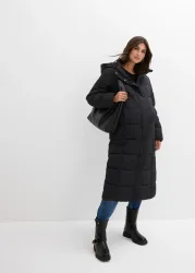 bonprix Warmer 2-in-1 Umstands-Puffermantel mit Trageeinsatzschwarz 48Damen