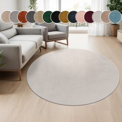 Paco Home Teppich »Cadiz 630«, rund, Kurzflor, Uni-Farben, besonders weich, waschbar